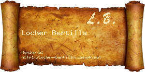 Locher Bertilla névjegykártya